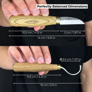2-Piece Wood Carving Knife Set for Beginners detail view by Sharky Forged Steel Tools