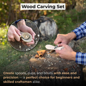 2-Piece Wood Carving Knife Set for Beginners detail view by Sharky Forged Steel Tools
