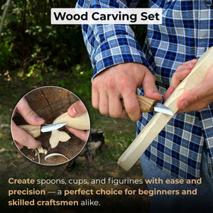 2-Piece Wood Carving Knife Set with Leather Strop and Case detail view by Sharky Forged Steel Tools