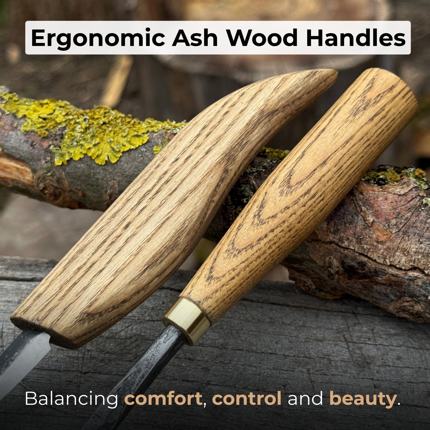 2-Piece Wood Carving Set detail view by Sharky Forged Steel Tools