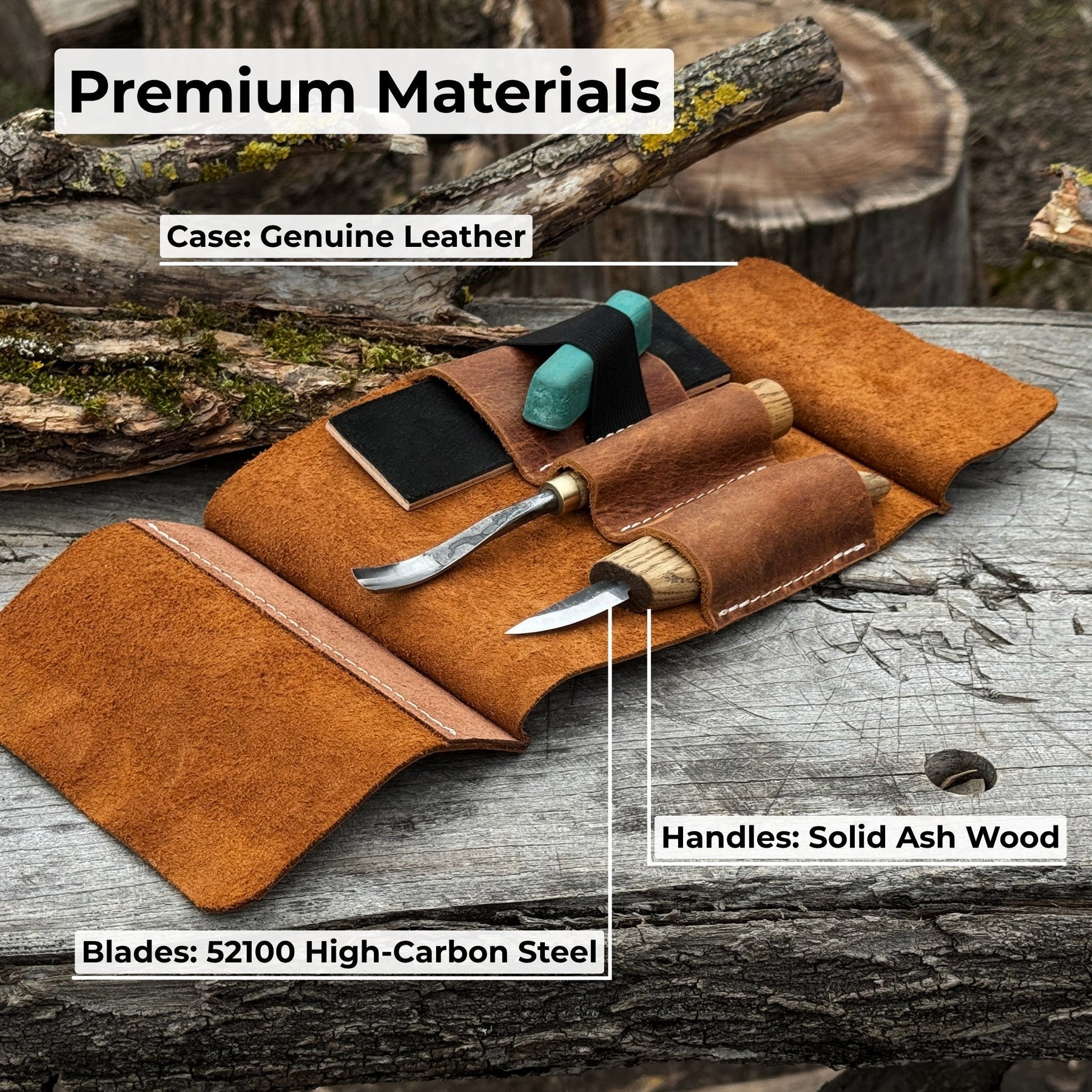 2-Piece Wood Carving Set detail view by Sharky Forged Steel Tools