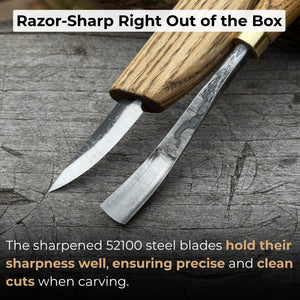 2-Piece Wood Carving Set detail view by Sharky Forged Steel Tools
