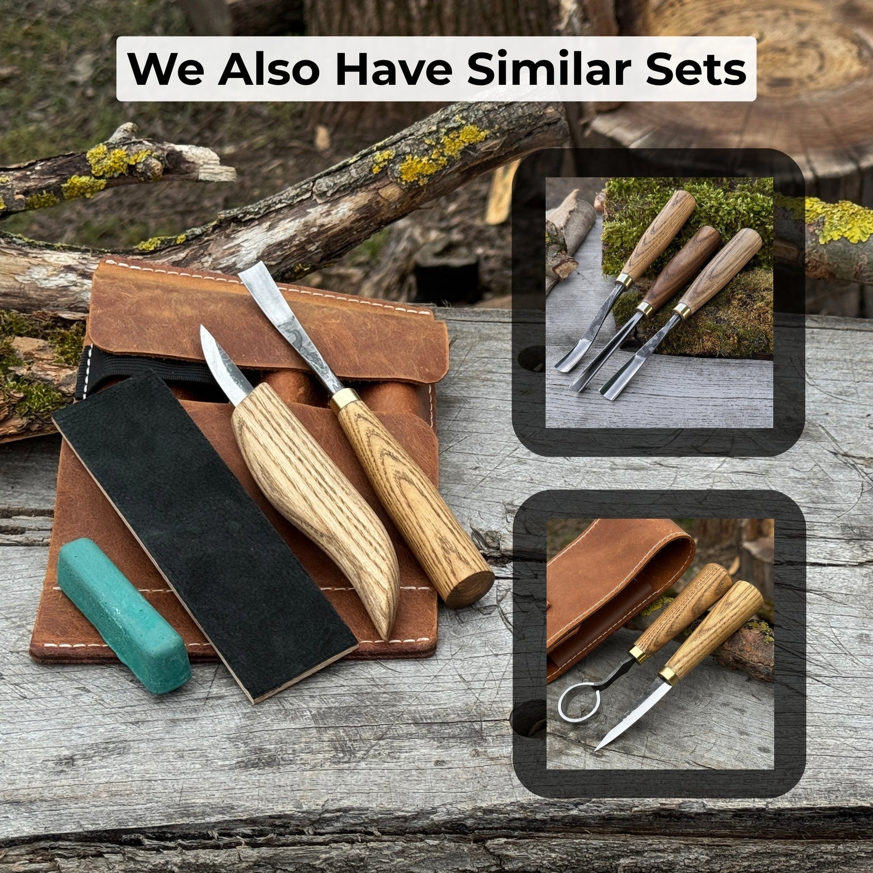 2-Piece Wood Carving Set detail view by Sharky Forged Steel Tools