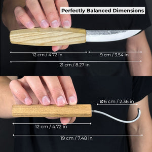 2-Piece Wooden Spoon Carving Set detail view by Sharky Forged Steel Tools