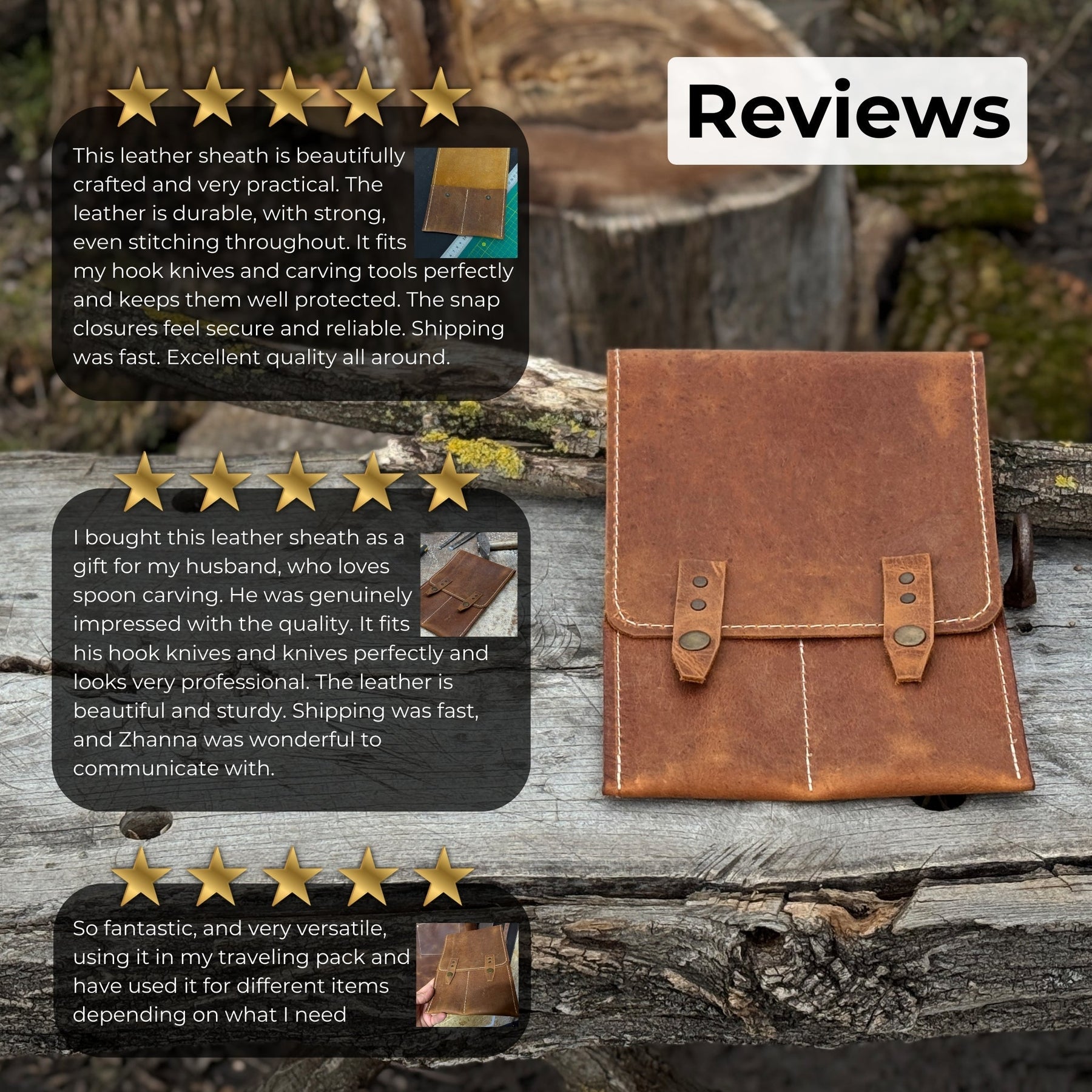 2 Pocket Leather Tool Case