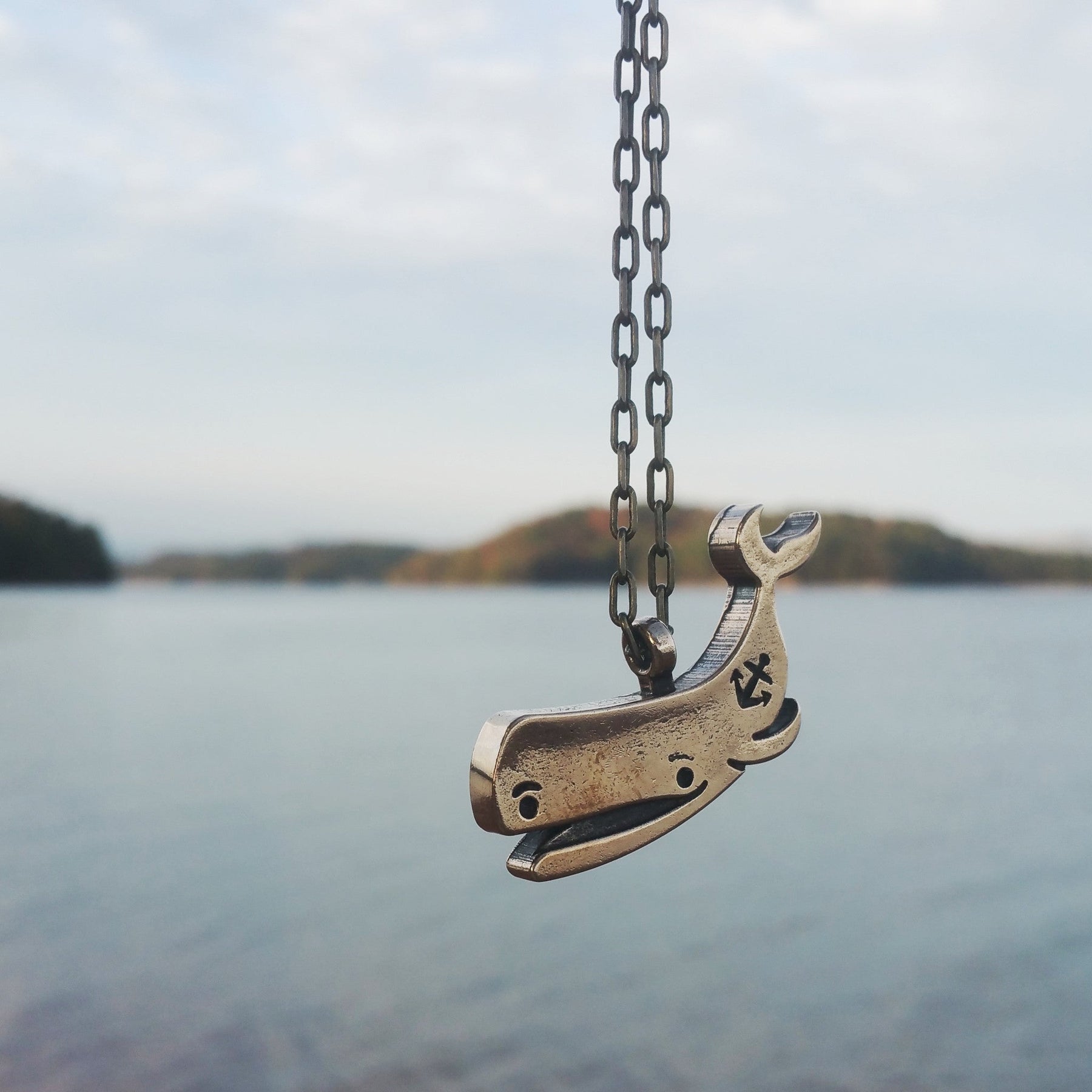 PEACE Old Soul Whale Necklace - Bronze by Forged By Fire — view 1 of 2
