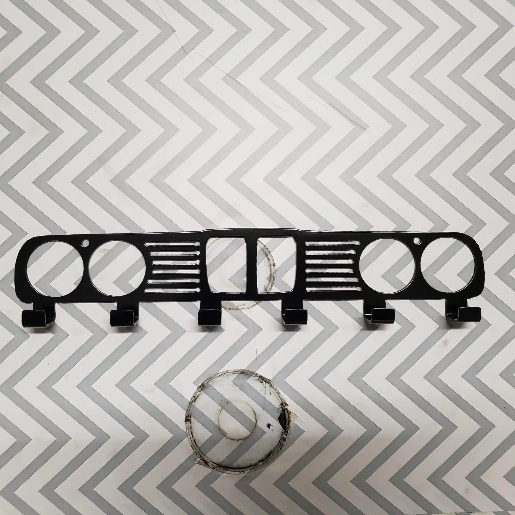 BMW E30 Grill coat Rack – Steel Wall Mounted Coat and Hat Hanger – 20" Classic Euro Car Organizer detail view by Martin