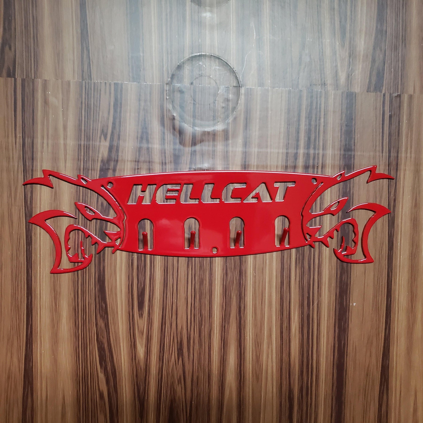 Dodge Hellcat Keychain Rack – Steel Wall Mounted Muscle Car Organizer