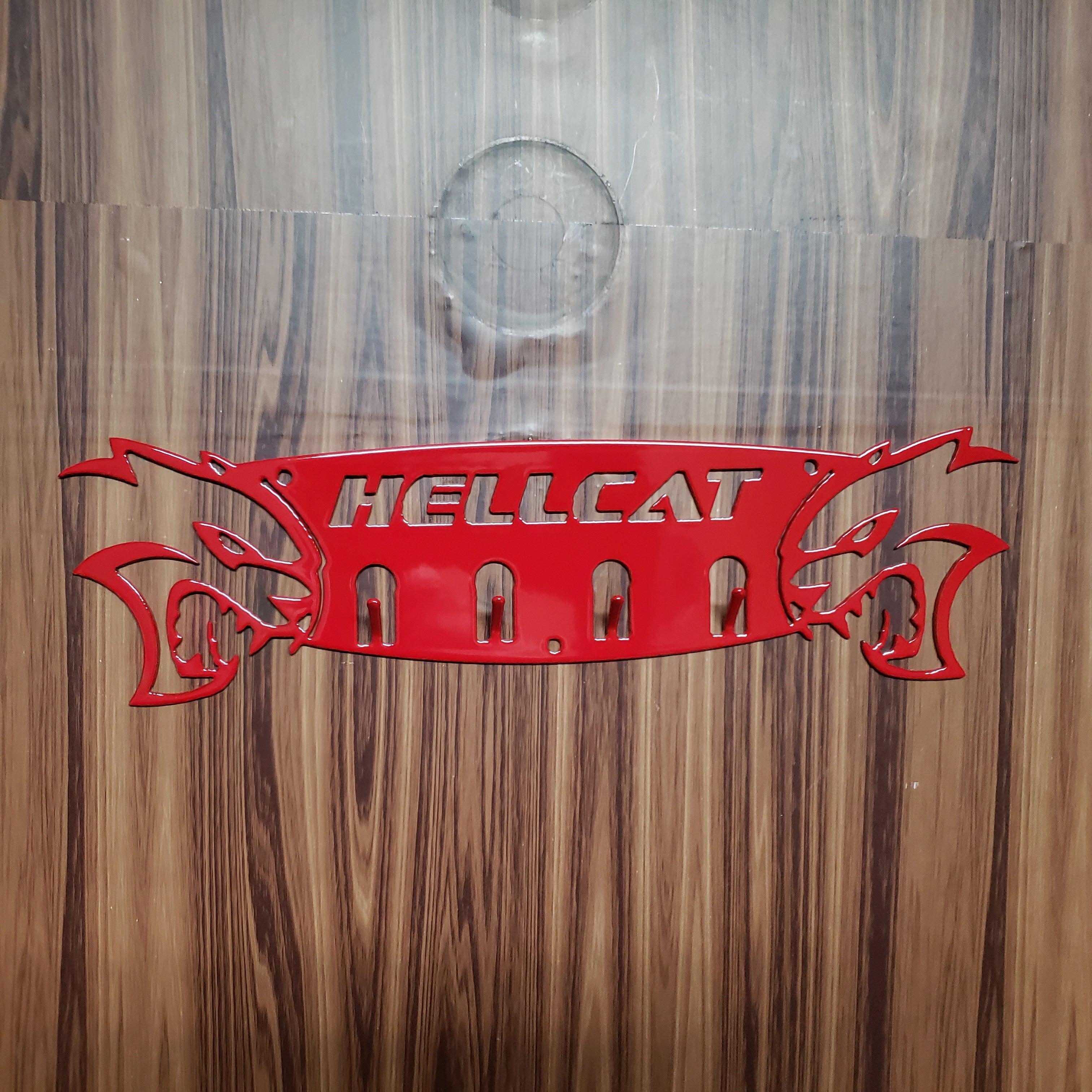 Dodge Hellcat Keychain Rack – Steel Wall Mounted Muscle Car Organizer