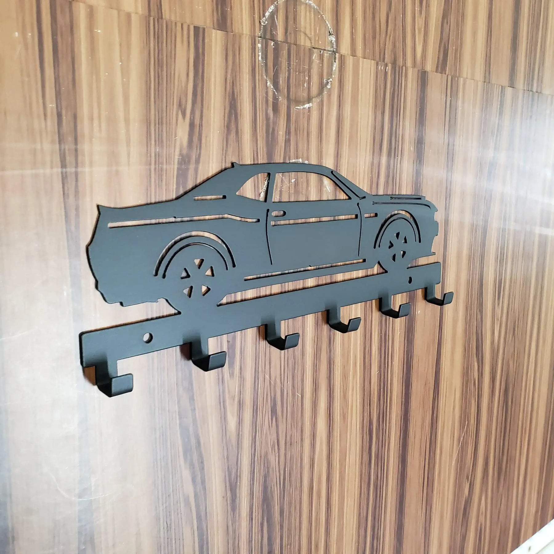 Dodge Demon Challenger Keychain Rack – Steel Wall Mounted Muscle Car Organizer detail view by Martin Metalwork LLC