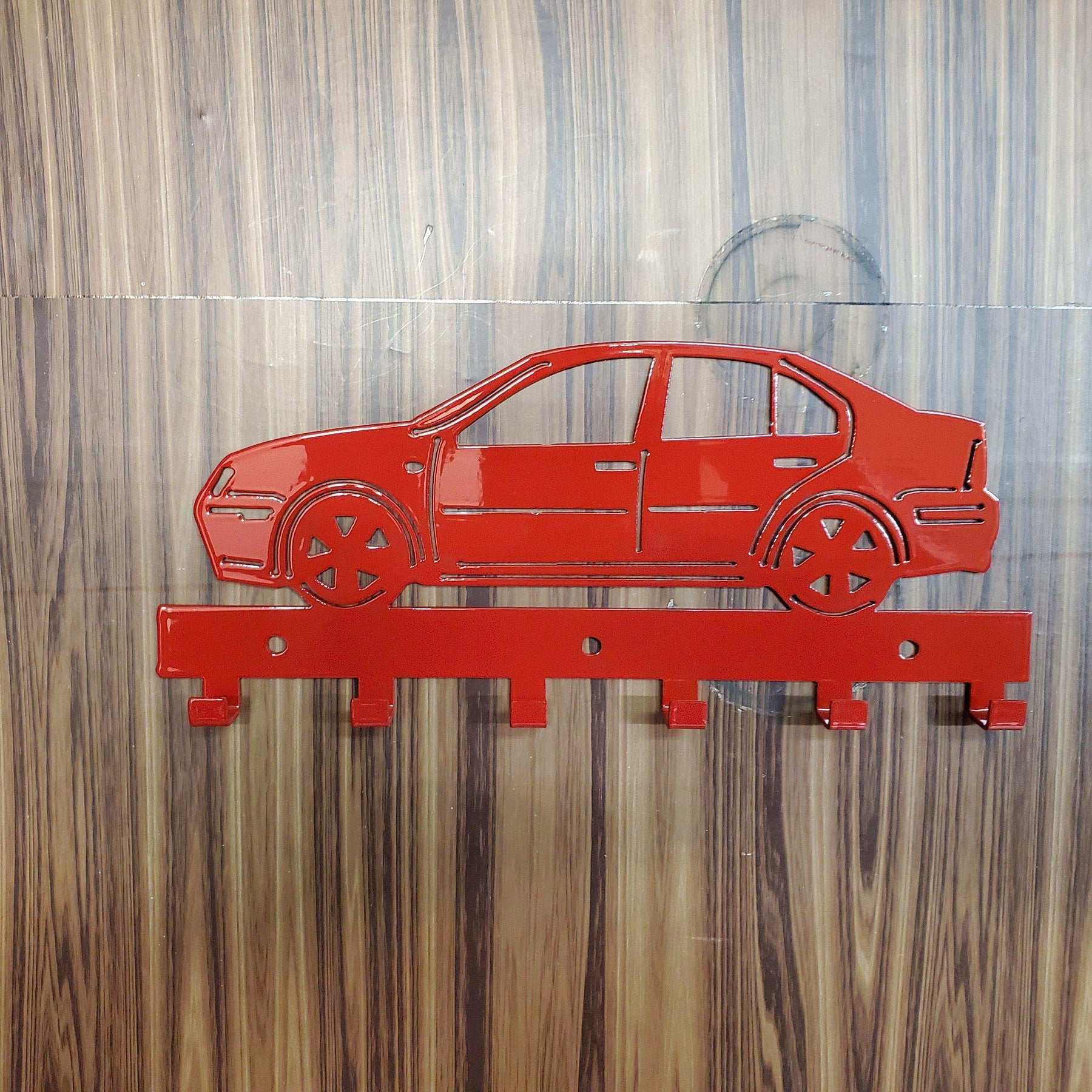 Volkswagen Jetta GLI Keychain Rack – Steel Wall Mounted Organizer detail view by Martin Metalwork LLC