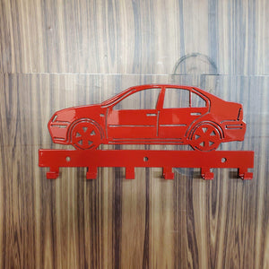 Volkswagen Jetta GLI Keychain Rack – Steel Wall Mounted Organizer detail view by Martin Metalwork LLC