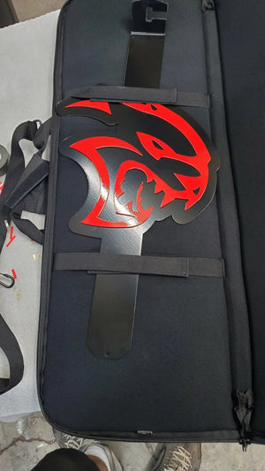 Custom Hood Prop Carrying Bag case detail view by Martin Metalwork LLC