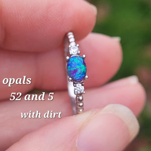 Stackable Memory Opal Ring Made w/ Cremation Ash, Dirt, Hair, or Sand by Cotton Street Art Company, handmade jewelry detail photo 5