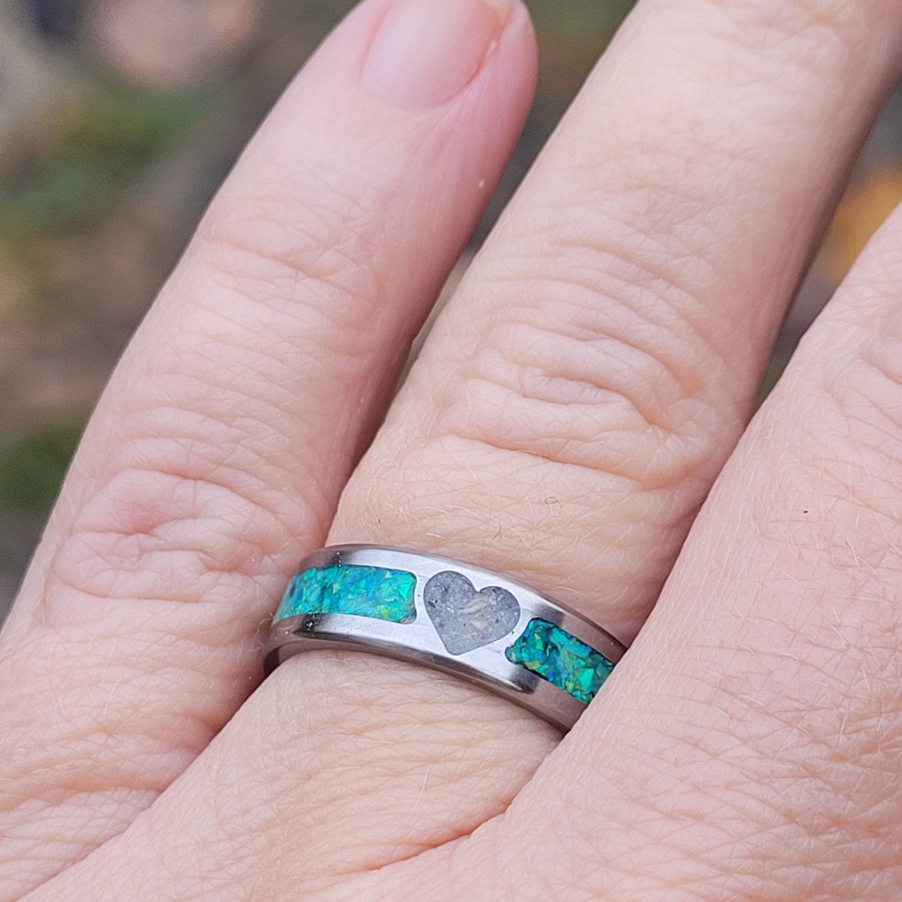 You are My Heart Memorial Ring - Titanium Band by Cotton Street Art Company, handmade jewelry detail photo 15