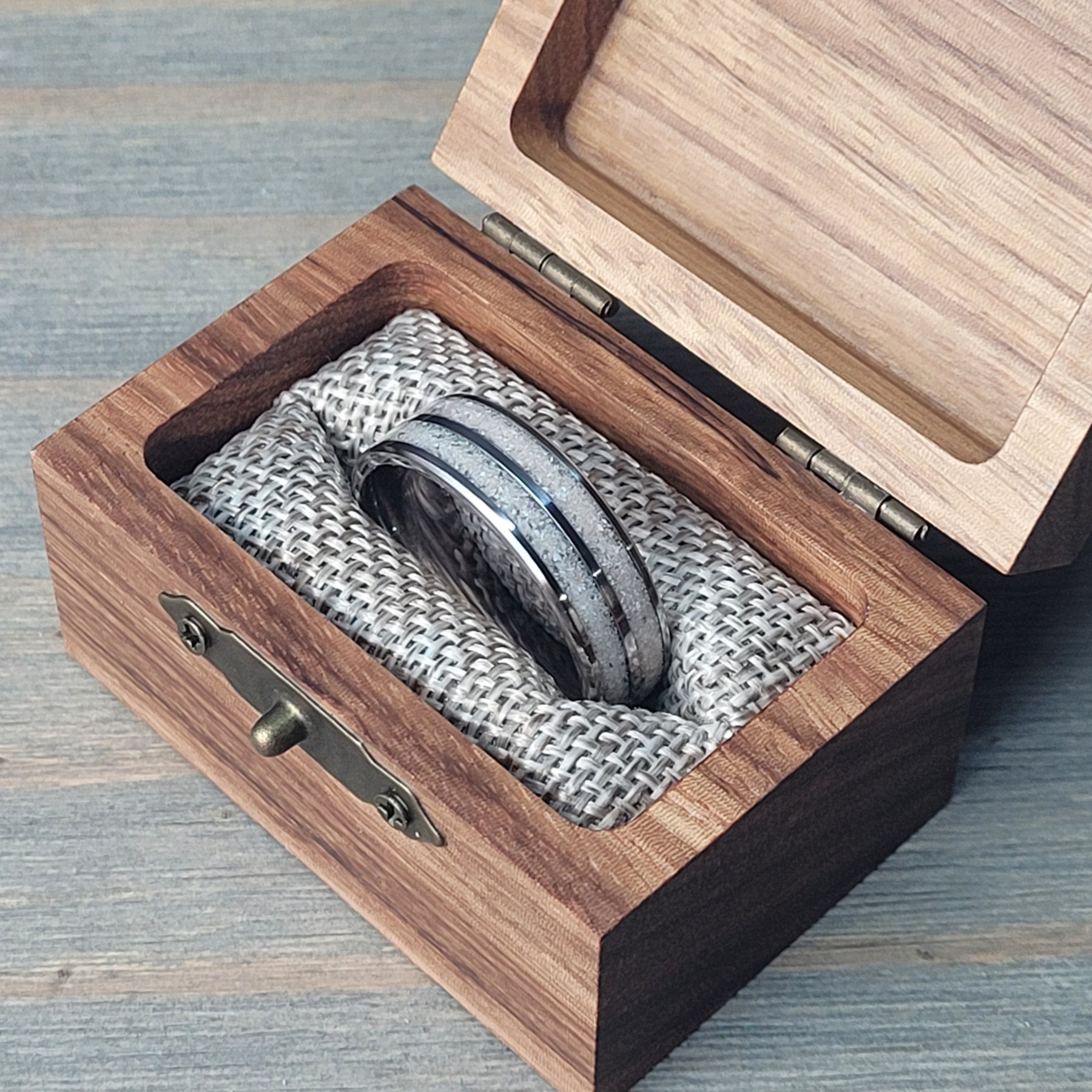 Double Channel Memorial Ring * One Ring To Memorialize Mom and Dad by Cotton Street Art Company, handmade jewelry detail photo 5