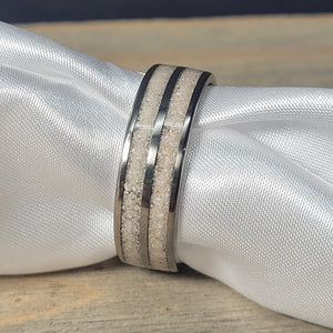 Double Channel Memorial Ring * One Ring To Memorialize Mom and Dad by Cotton Street Art Company, handmade jewelry detail photo 3