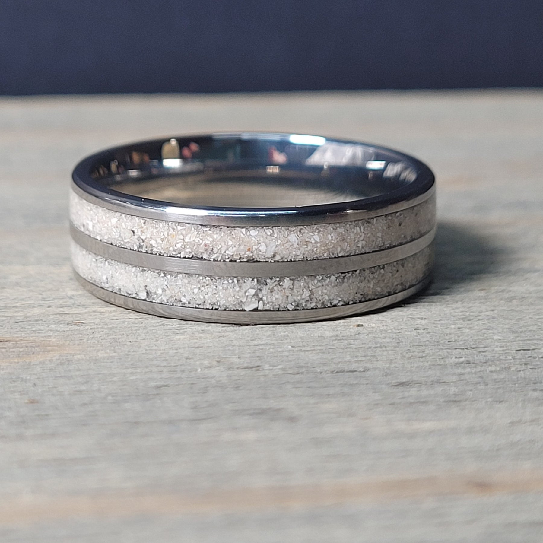 Double Channel Memorial Ring * One Ring To Memorialize Mom and Dad by Cotton Street Art Company, handmade jewelry detail photo 7