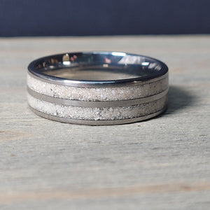 Double Channel Memorial Ring * One Ring To Memorialize Mom and Dad by Cotton Street Art Company, handmade jewelry detail photo 7