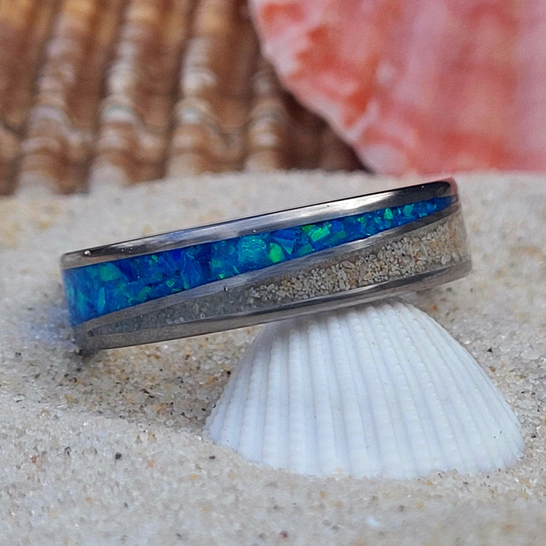 Tidal Serenity Ring - Made from the Beach Sand by Cotton Street Art Company, handmade jewelry main product photo