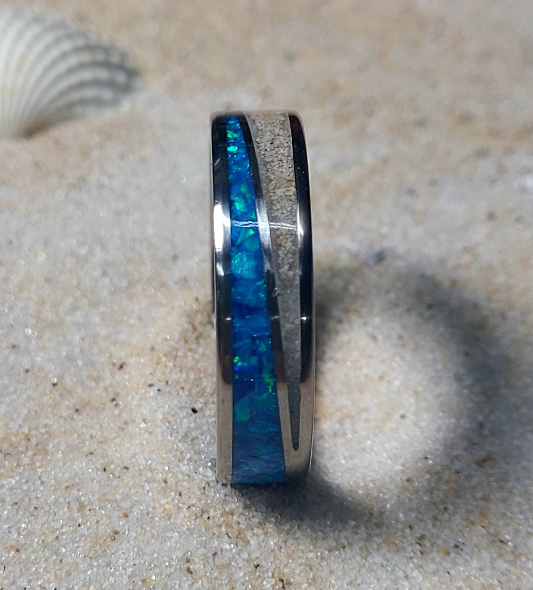 Tidal Serenity Ring - Made from the Beach Sand by Cotton Street Art Company, handmade jewelry detail photo 4