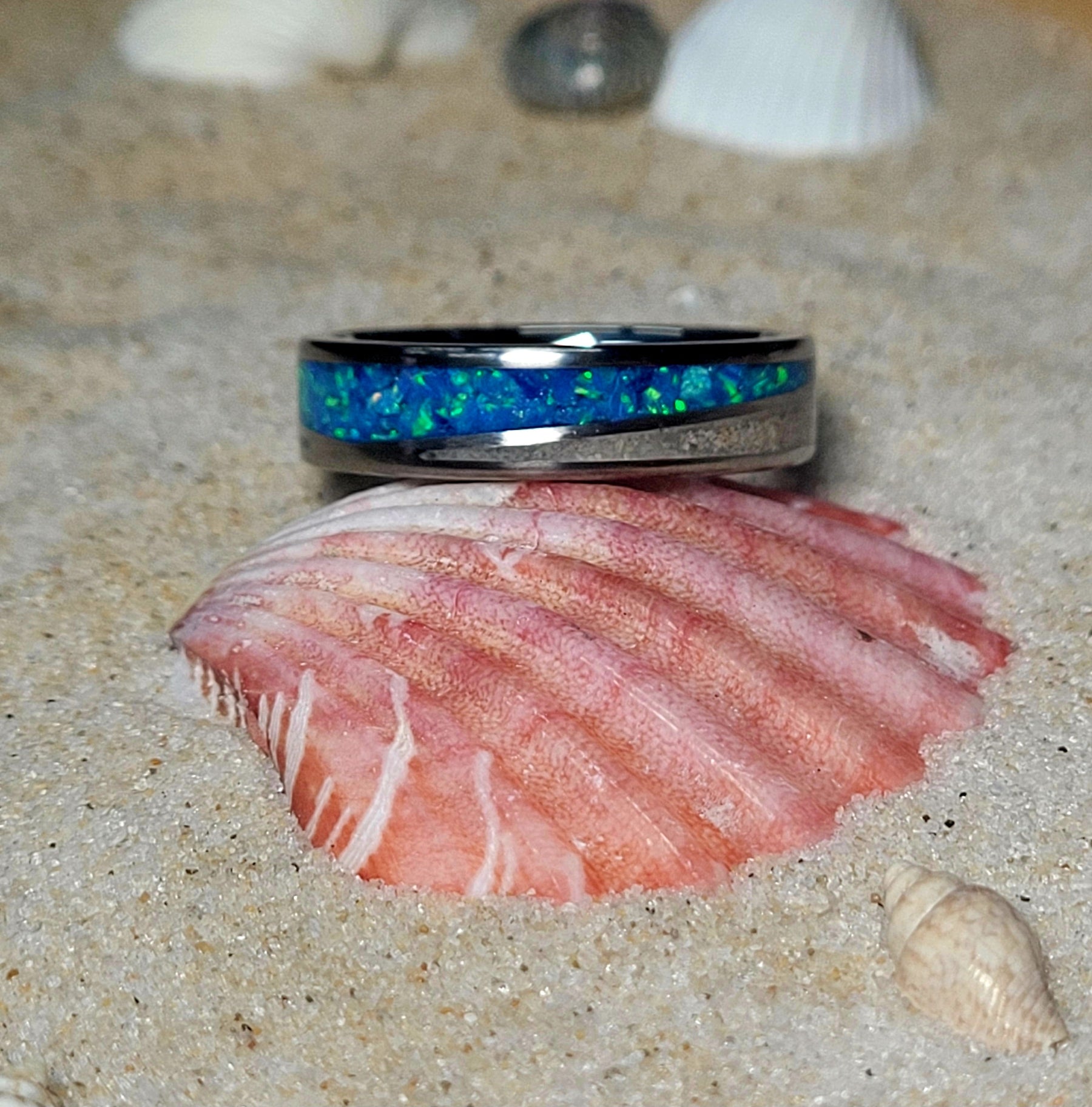 Tidal Serenity Ring - Made from the Beach Sand by Cotton Street Art Company, handmade jewelry detail photo 8