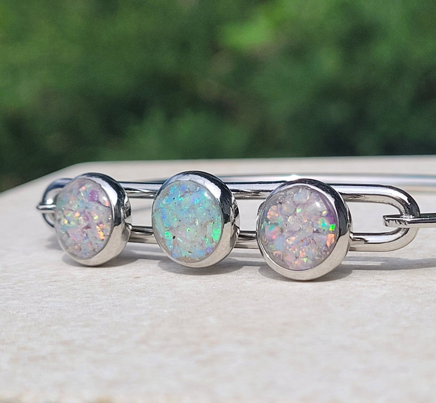 Cremation Ash Memorial Bracelet -Eternal Tides by Cotton Street Art Company, handmade jewelry detail photo 5