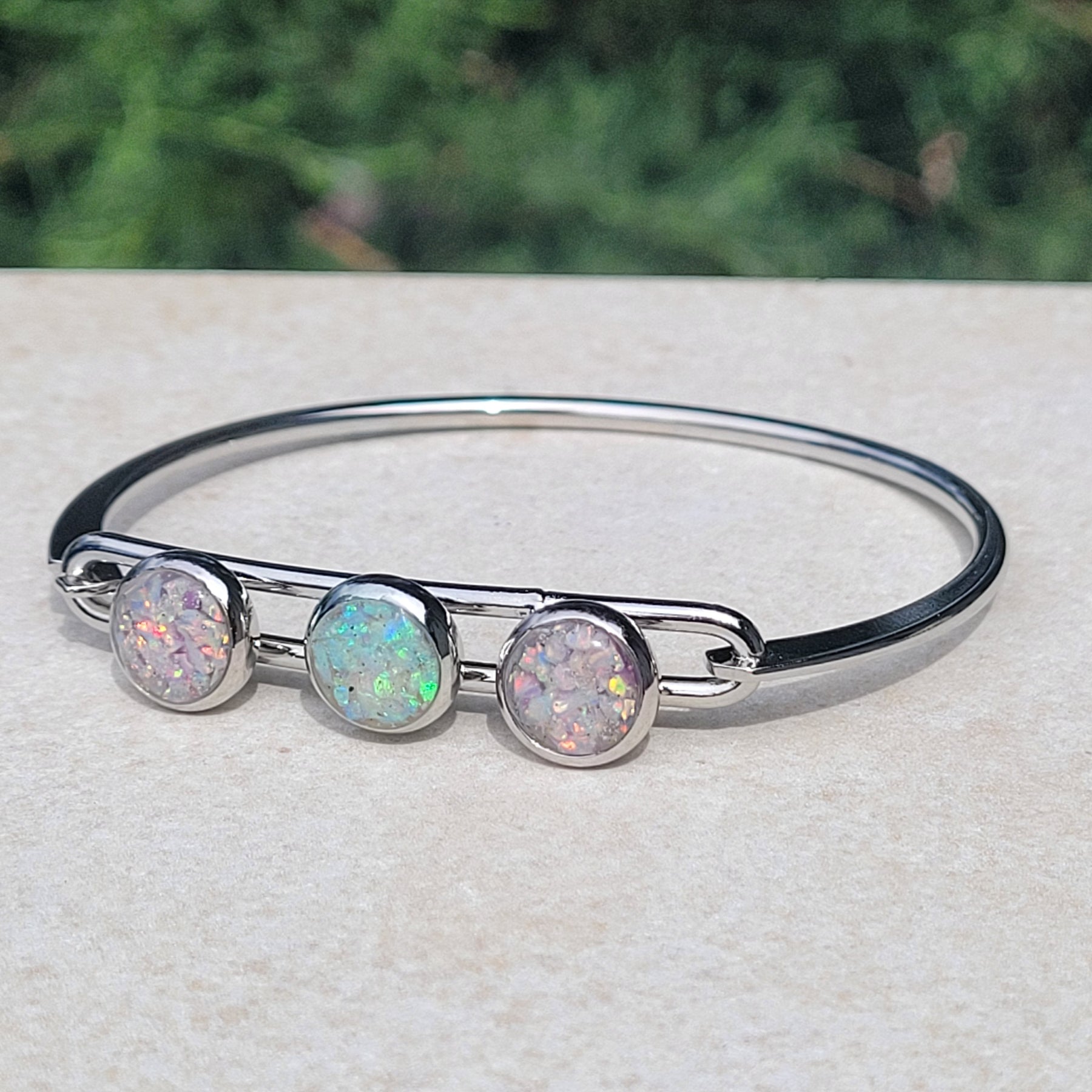 Cremation Ash Memorial Bracelet -Eternal Tides by Cotton Street Art Company, handmade jewelry detail photo 8