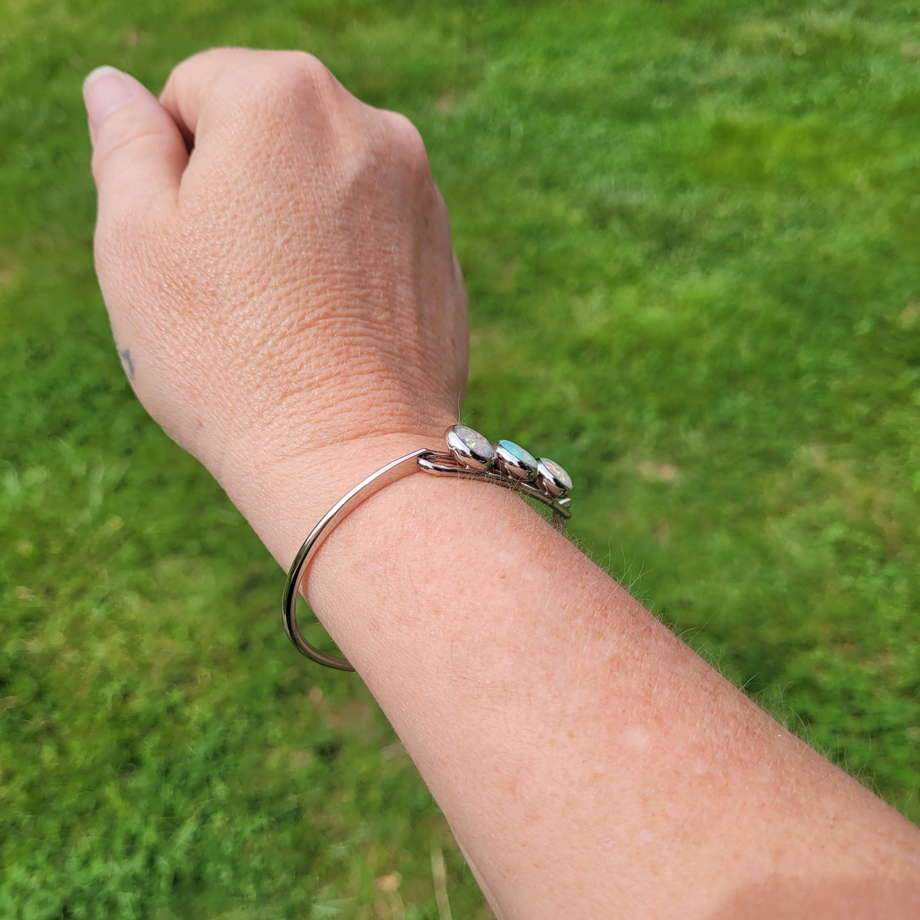 Cremation Ash Memorial Bracelet -Eternal Tides by Cotton Street Art Company, handmade jewelry detail photo 7