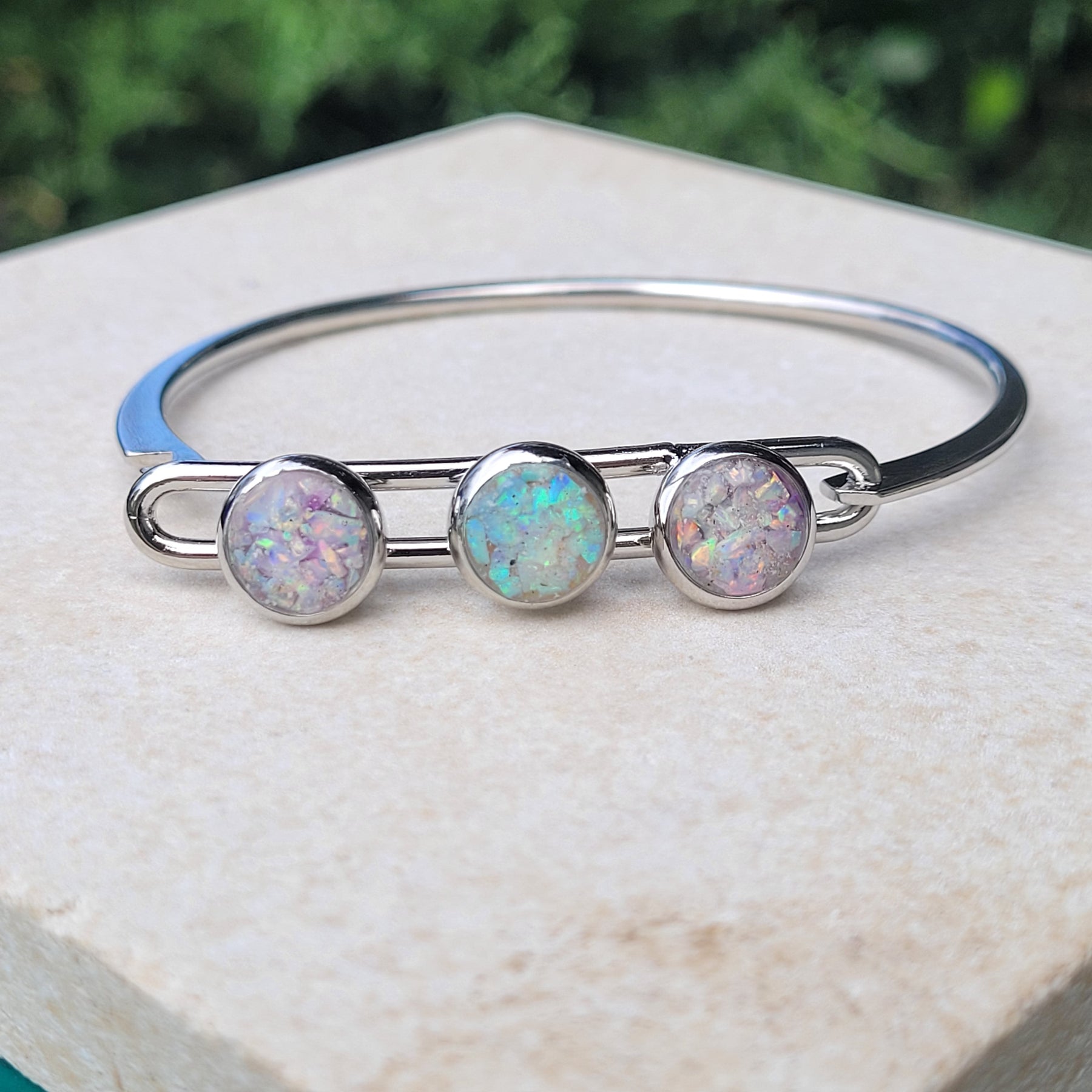 Cremation Ash Memorial Bracelet -Eternal Tides by Cotton Street Art Company, handmade jewelry detail photo 10