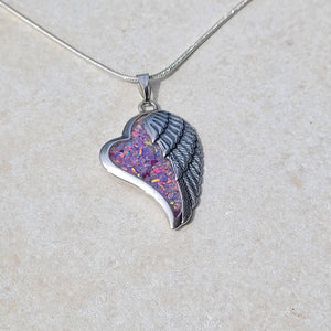 Wings of Love Memorial Pendant by Cotton Street Art Company, handmade jewelry detail photo 7
