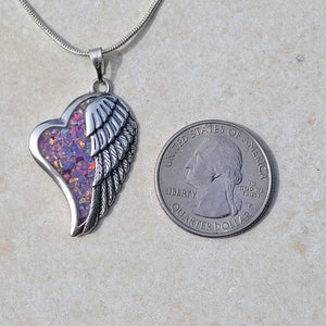 Wings of Love Memorial Pendant by Cotton Street Art Company, handmade jewelry detail photo 4