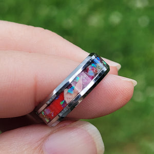 Dried Flowers & Opal Ring ~ Handmade with the Flowers You Send by Cotton Street Art Company, handmade jewelry detail photo 4