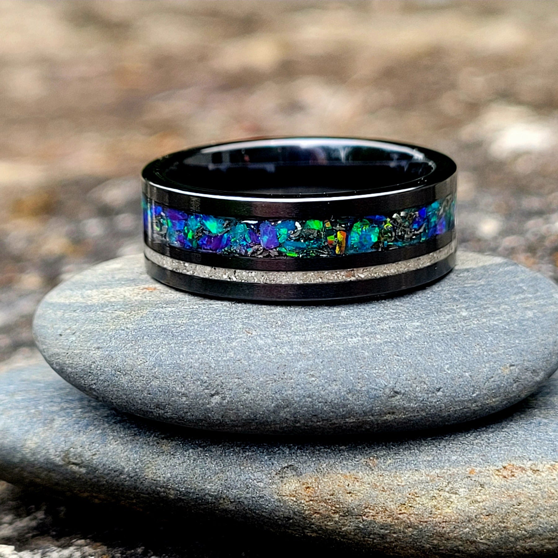 Star Quest Memorial Ring by Cotton Street Art Company, handmade jewelry detail photo 5