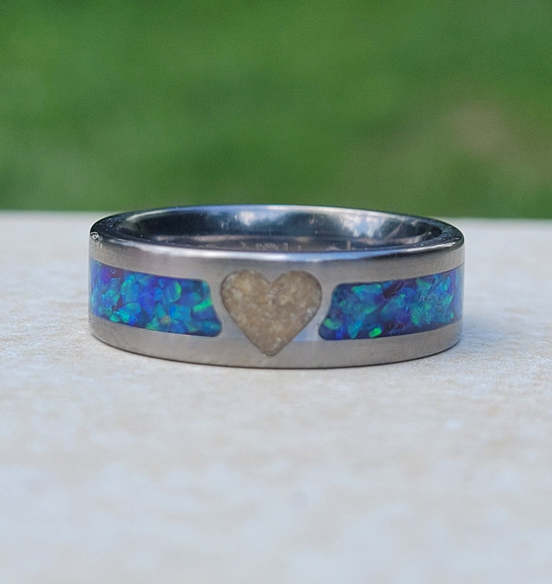 You are My Heart Memorial Ring - Titanium Band by Cotton Street Art Company, handmade jewelry detail photo 13
