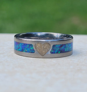 You are My Heart Memorial Ring - Titanium Band by Cotton Street Art Company, handmade jewelry detail photo 13