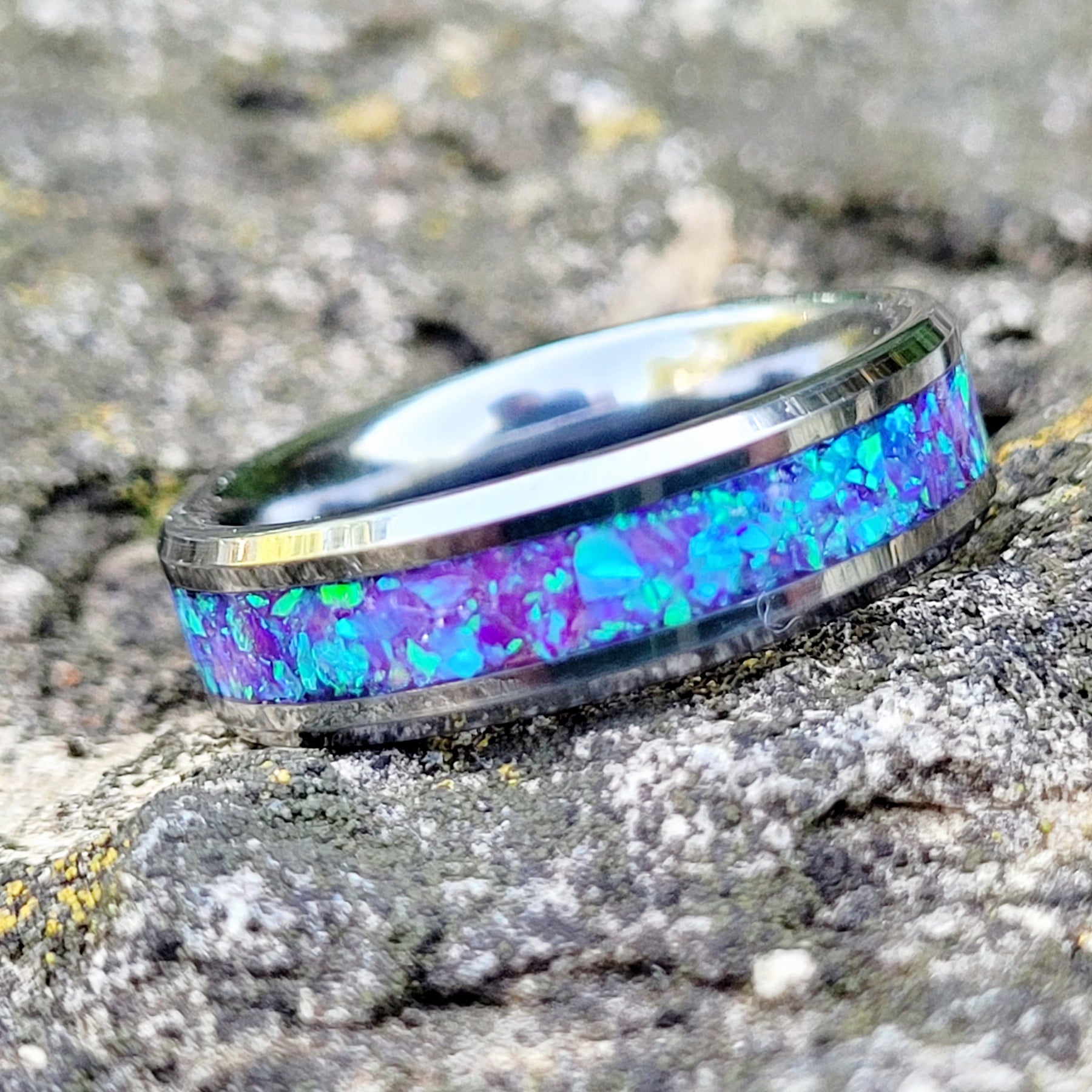 Neptune's Glow Handmade Ring by Cotton Street Art Company, handmade jewelry detail photo 3