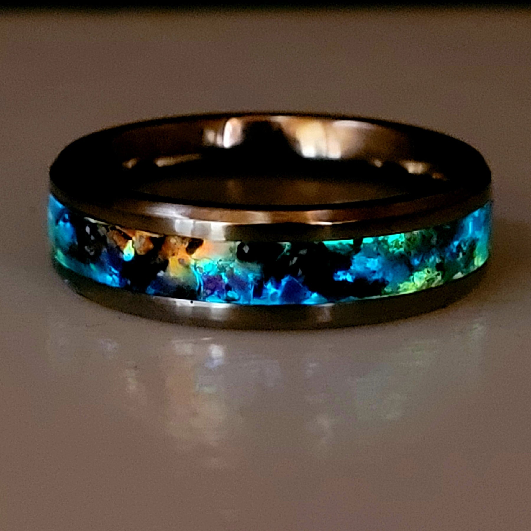 Nebula's Waiting Memorial Ring by Cotton Street Art Company, handmade jewelry detail photo 8