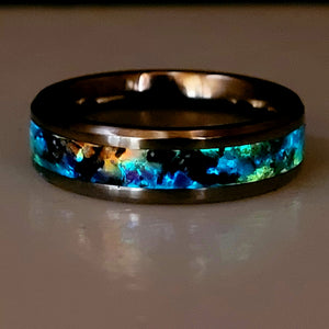 Nebula's Waiting Memorial Ring by Cotton Street Art Company, handmade jewelry detail photo 8