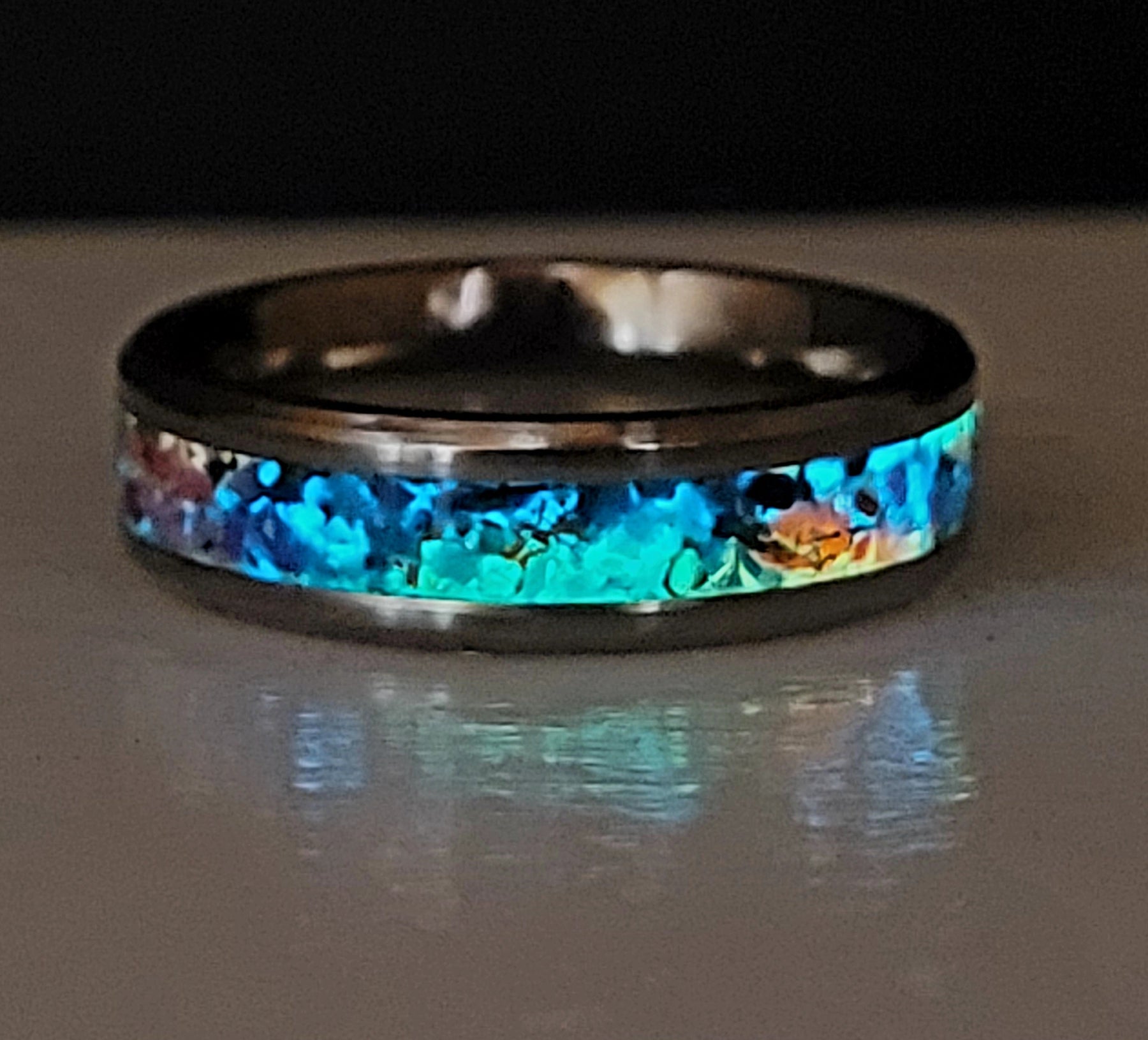 Nebula's Waiting Memorial Ring by Cotton Street Art Company, handmade jewelry detail photo 2