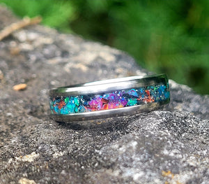 Nebula's Waiting Memorial Ring by Cotton Street Art Company, handmade jewelry detail photo 3