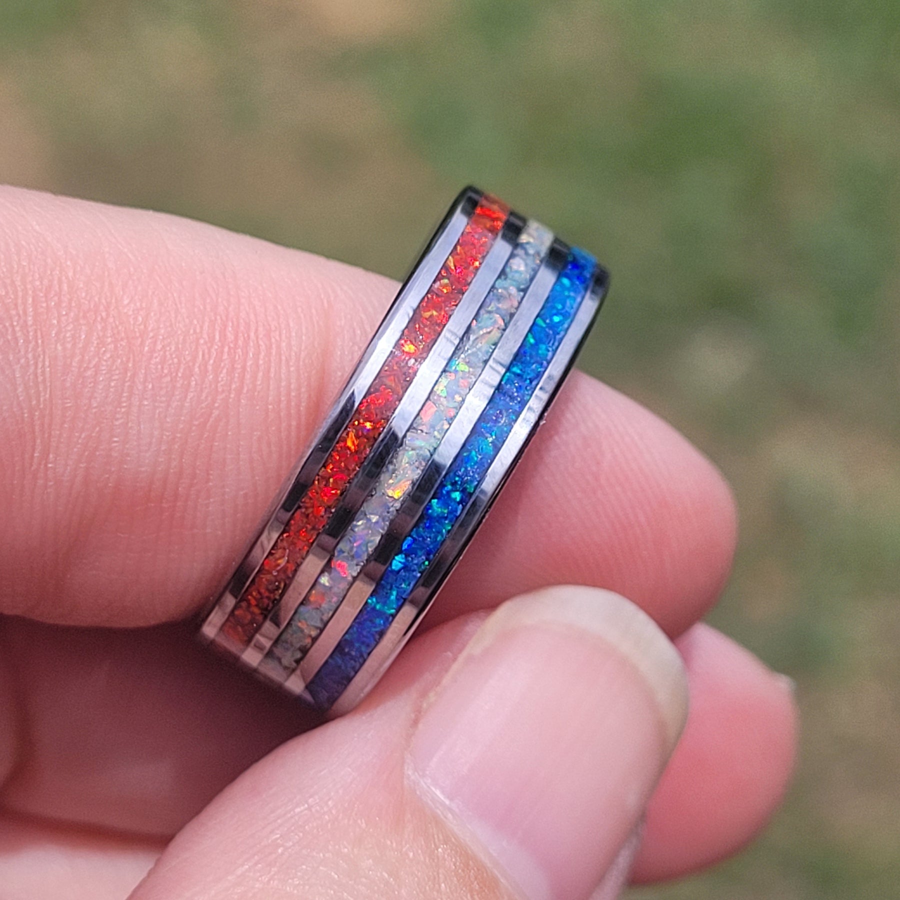 The American Valor Ring - Handmade In the USA by Cotton Street Art Company, handmade jewelry detail photo 4