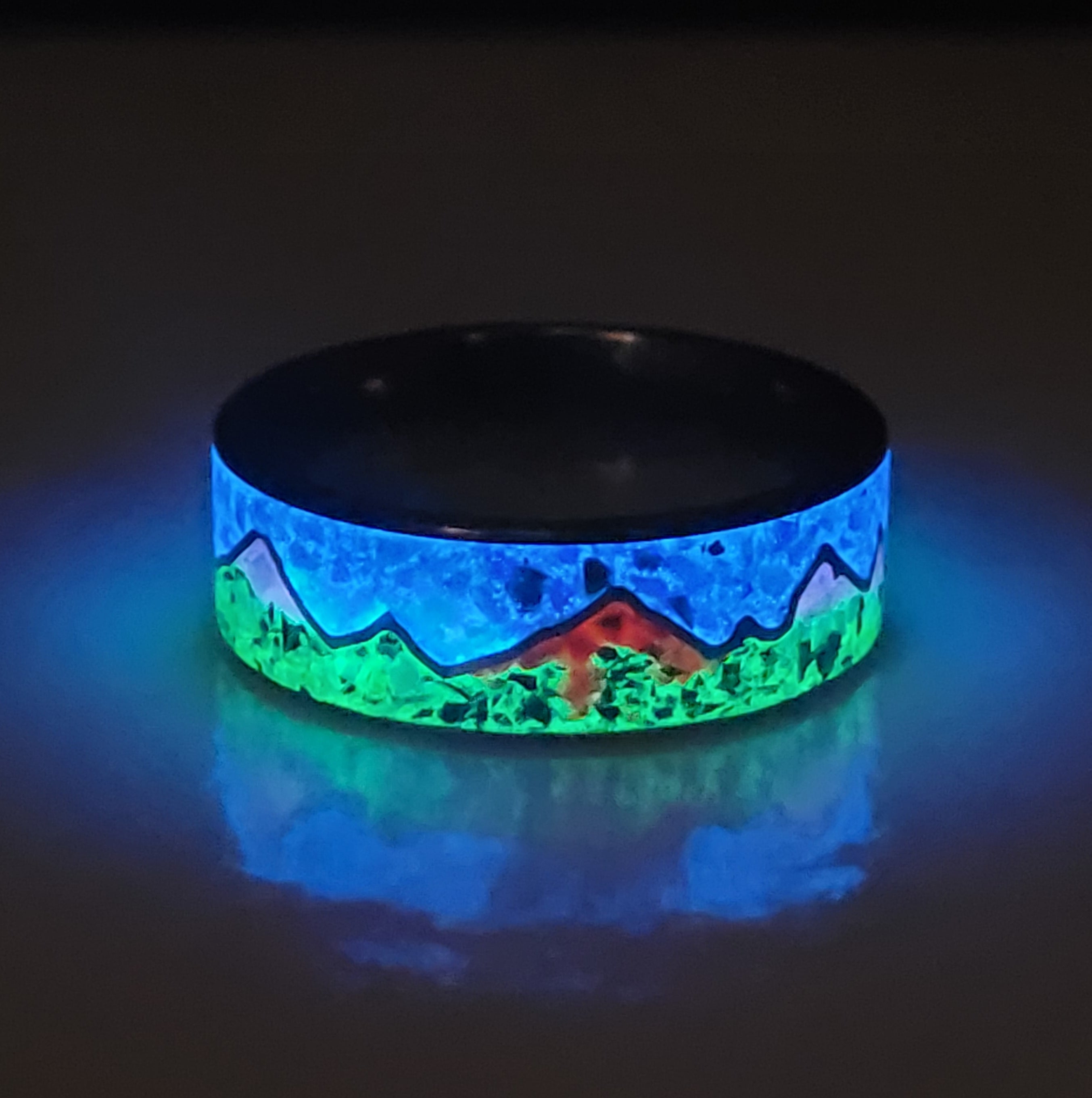 Mountains of Fire & Ice Ring - Titanium Ring by Cotton Street Art Company, handmade jewelry main product photo