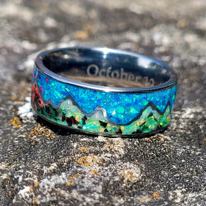 Mountains of Fire & Ice Ring - Titanium Ring by Cotton Street Art Company, handmade jewelry detail photo 9