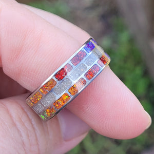 Road To The Rainbow Bridge Memorial Ring by Cotton Street Art Company, handmade jewelry detail photo 4