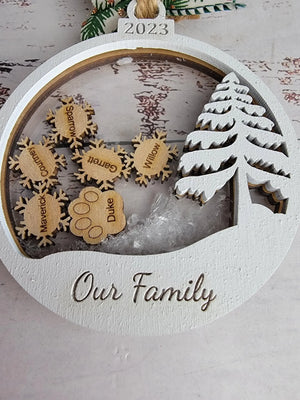 2025 Personalized Snow Globe Family Ornament by EverLee Creations, Southern home decor detail photo 6