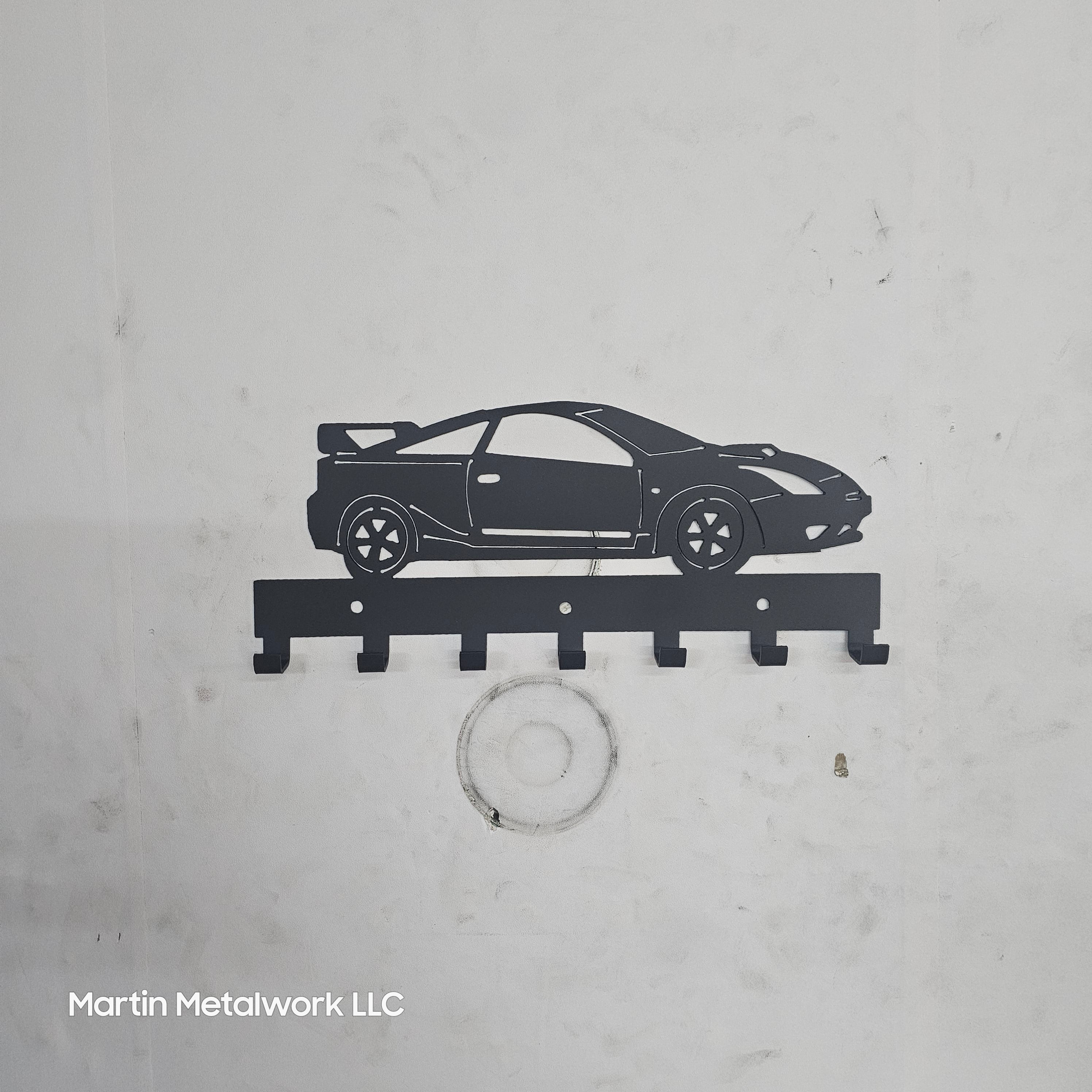 Toyota Celica Key Hanger – Steel Wall Mounted Key Rack – T230 Coupe Key Hook – 12"x6" Import Car Garage Decor