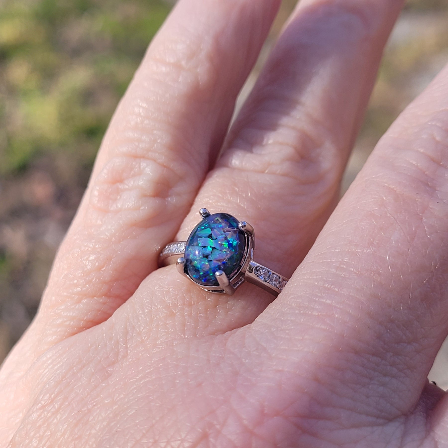 Threads of Time Memory Ring by Cotton Street Art Company, handmade jewelry detail photo 6