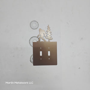 Bigfoot Metal Light Switch Cover – Forest Creature Plate – Powder Coated Steel (Single/Double Gang or Rocker) – Rustic Cabin & Garage Decor
