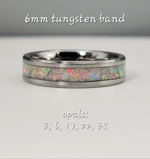 The Taz Opal and Ash Memorial Ring by Cotton Street Art Company, handmade jewelry detail photo 13